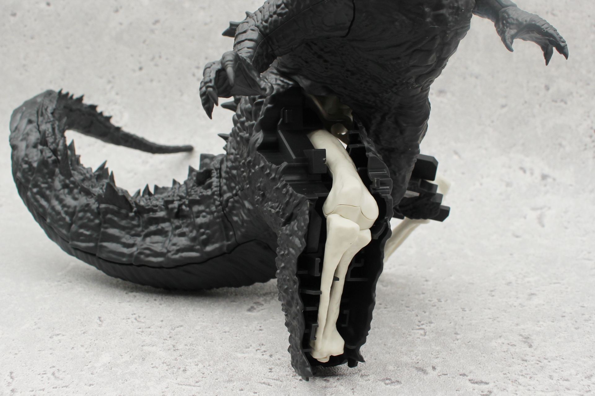 脚の骨格を取り付け、外皮を後ろ、前の順で取り付ける