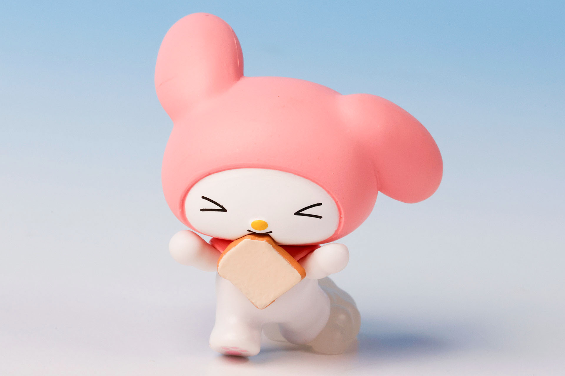 ピンクのずきんが特徴的だ