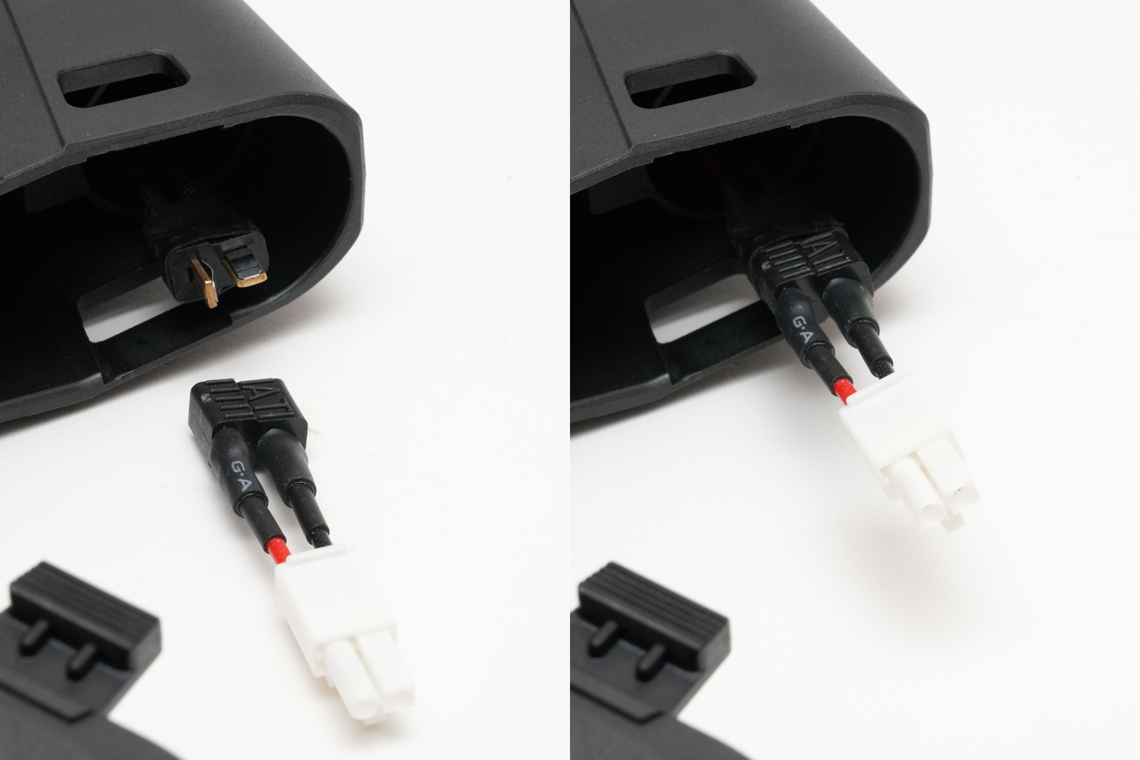 変換アダプターにより、T型とミニタミヤのふたつの端子に対応できる