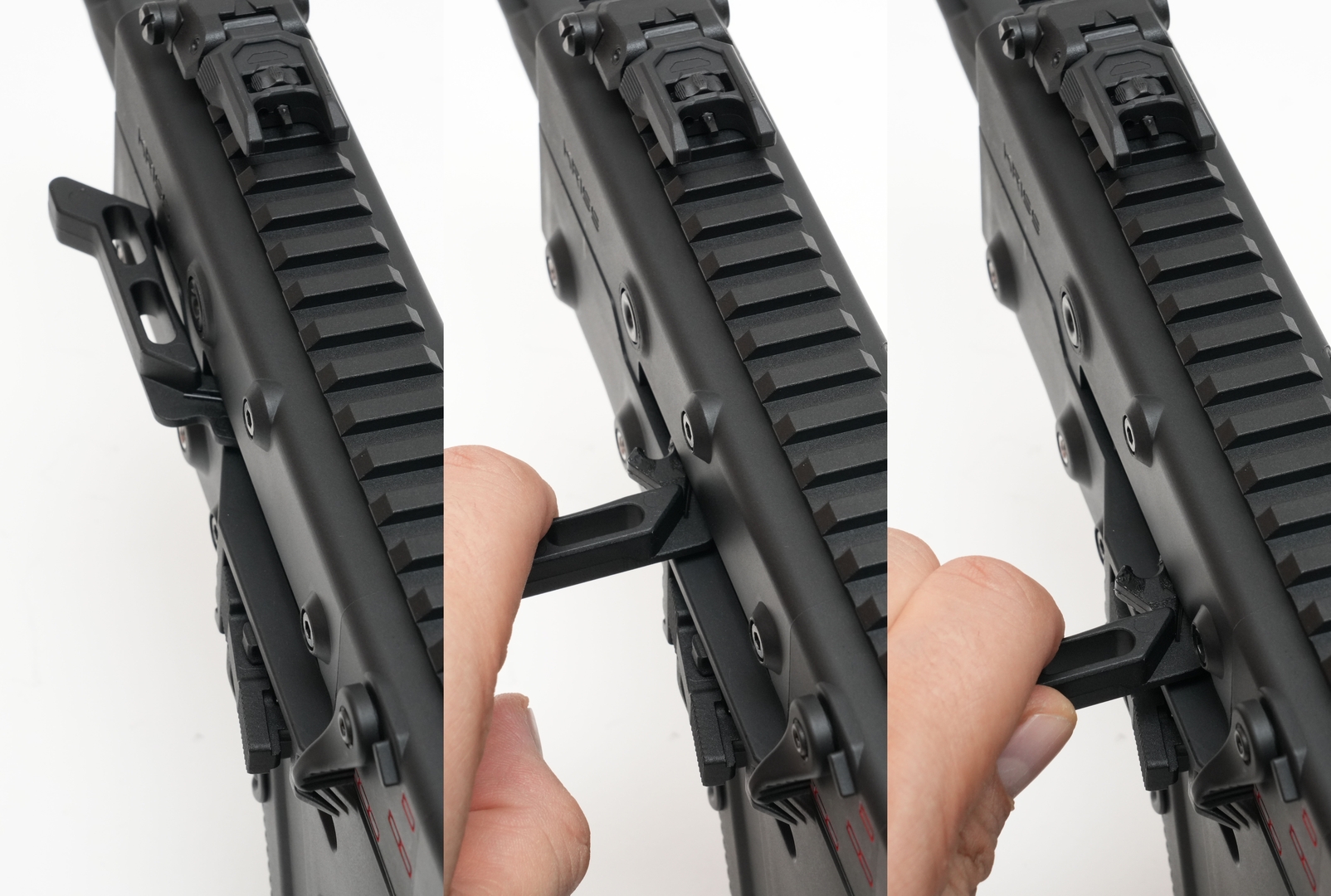 チャージングハンドルは左側に配置