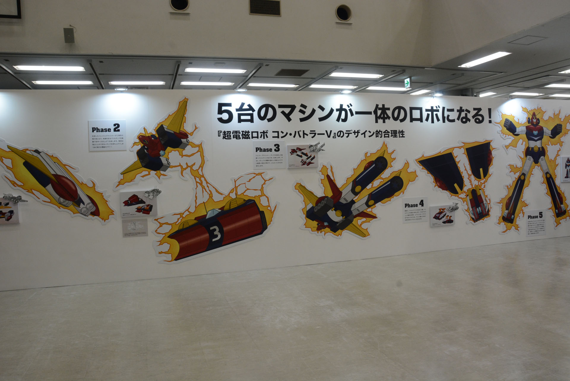 「超電磁ロボ コンバトラーV」は壁面に合体シーケンスを描きその優れた演出を紹介