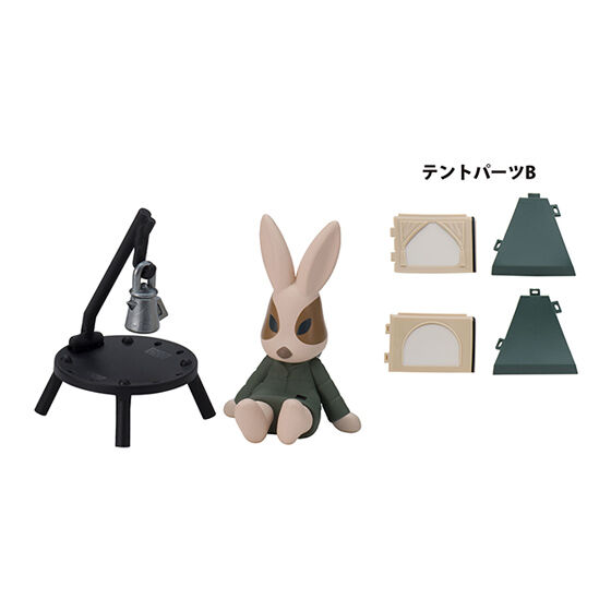 Bセット：DOD黒ウサギ（チョコ）/ビートルくん（焚き火台）＋タキビバビデブーM/テントパーツB