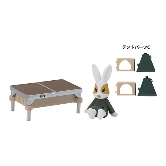 Cセット：DOD黒ウサギ（ブラウン）＋グッドラックテーブル（テーブル）＋テントパーツC
