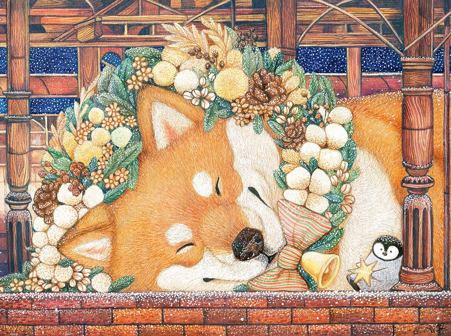 1,200ピース「棉花獅 おやすみ、柴犬」