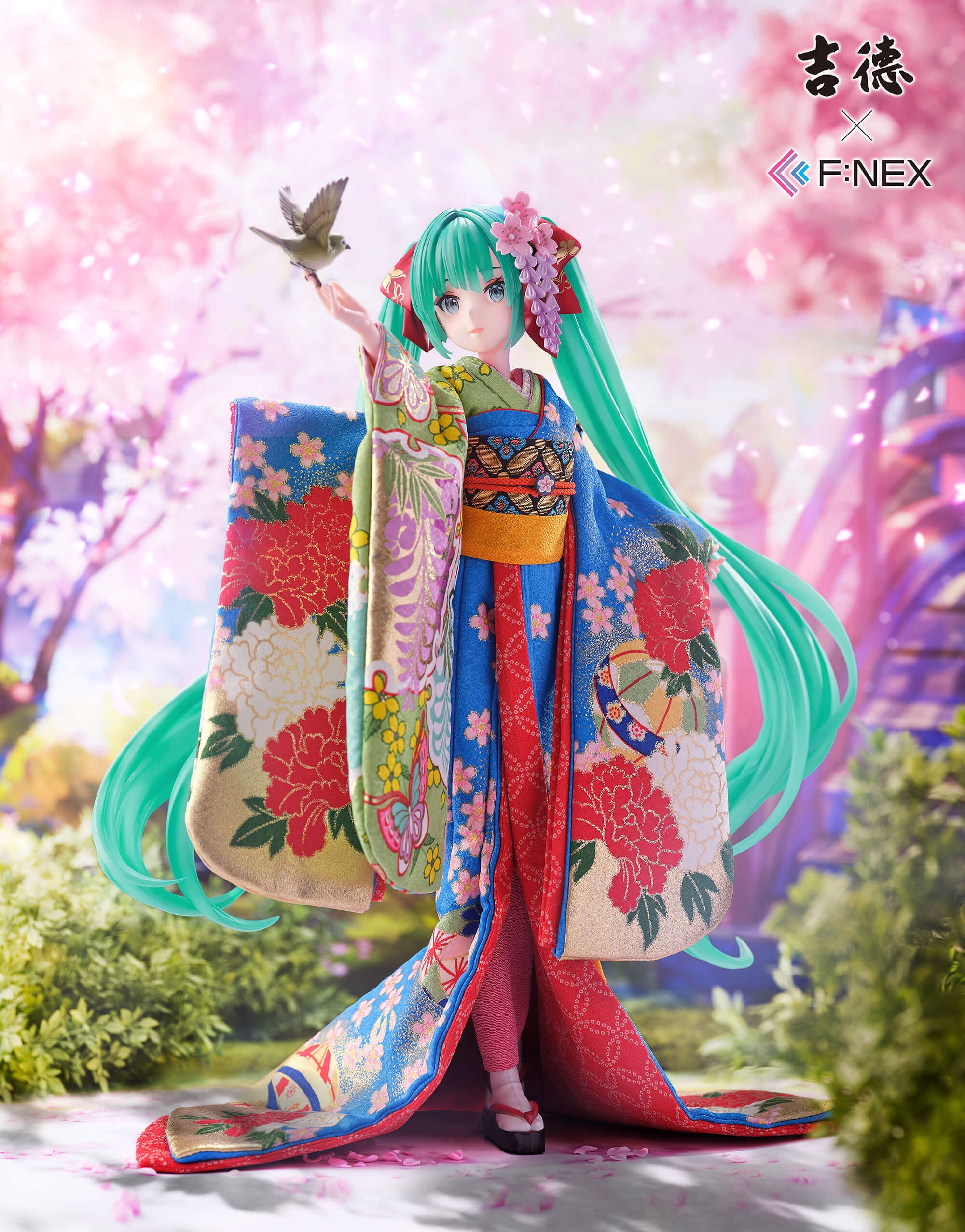 「吉徳×F:NEX 初音ミク -日本人形- 1/4スケールフィギュア」、価格は198,000円、メーカーはフリュー