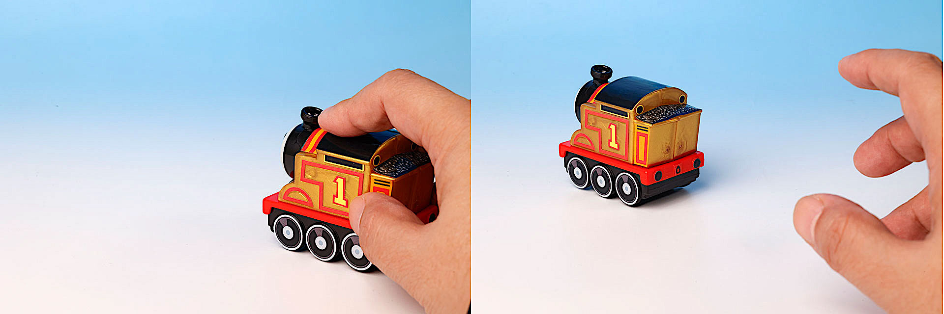 手で押して走らせて遊ぼう