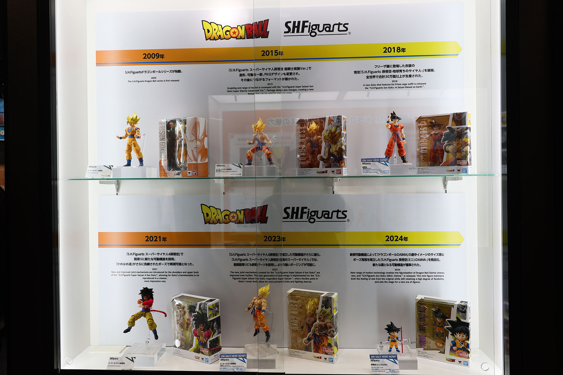 S.H.Figuartsで発売された「ドラゴンボール」シリーズの歴史がわかる展示も！