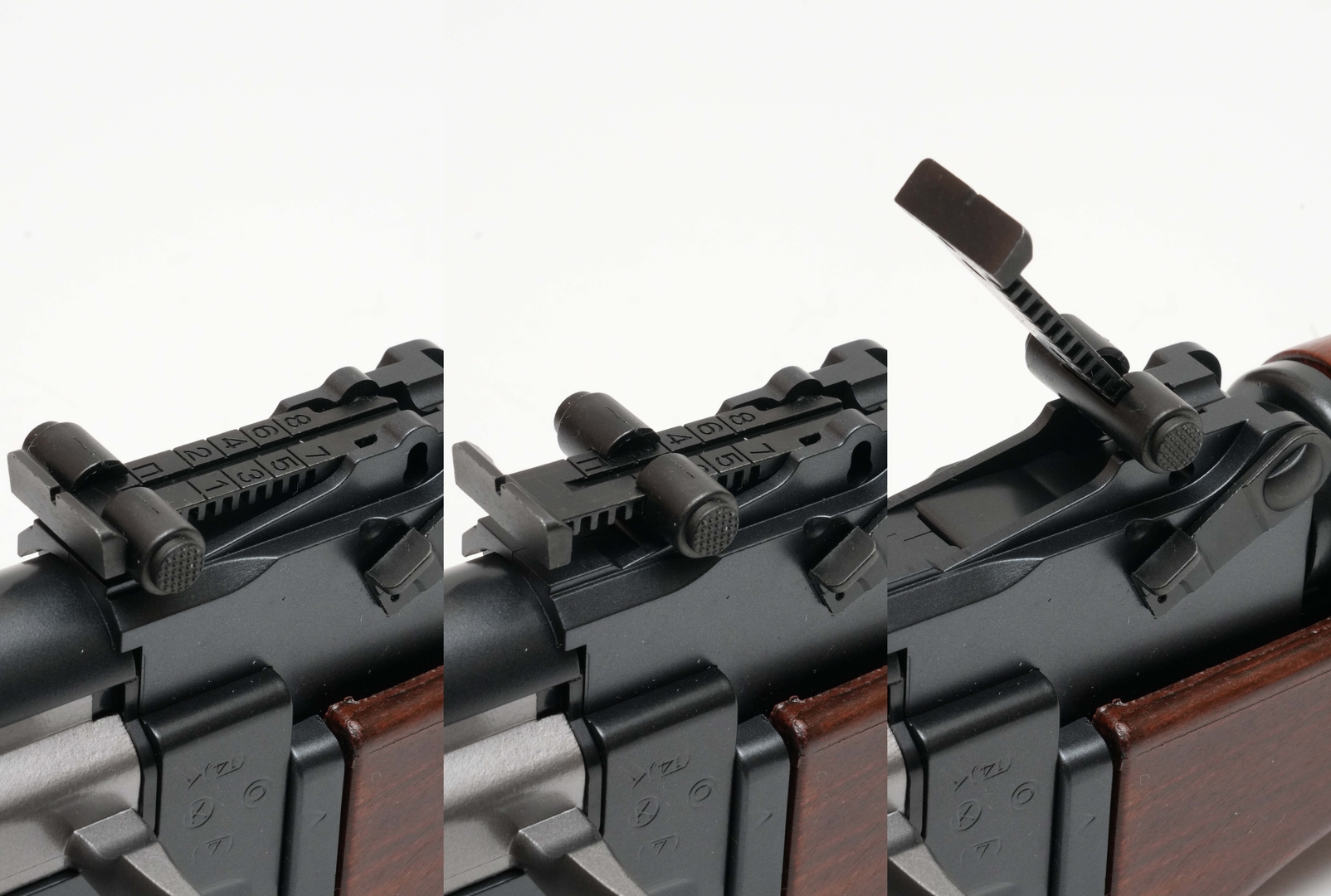 リアサイトはスライドバーを前後にスライドさせることで調整