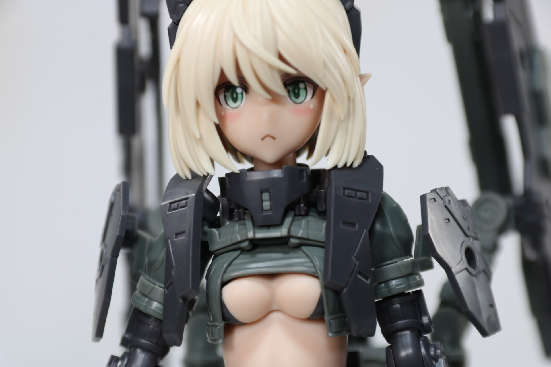 胸元のパーツ。イラストデザインの装甲を追加したもの