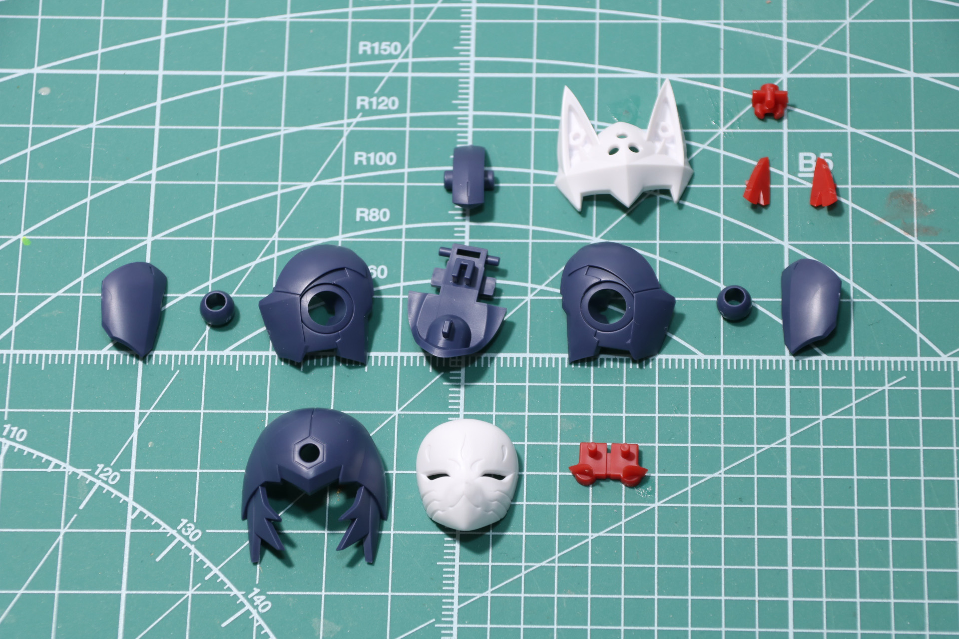 頭部の組み立て