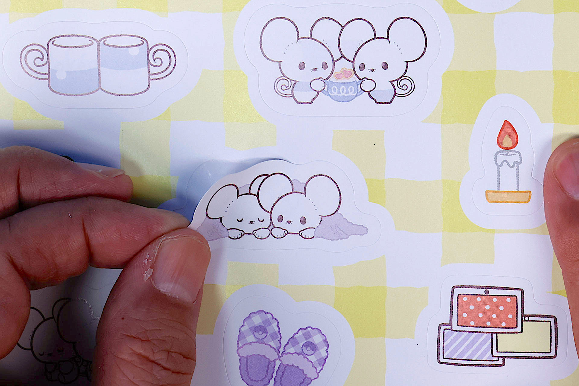 シールを剥がして好きな場所に貼ってみよう