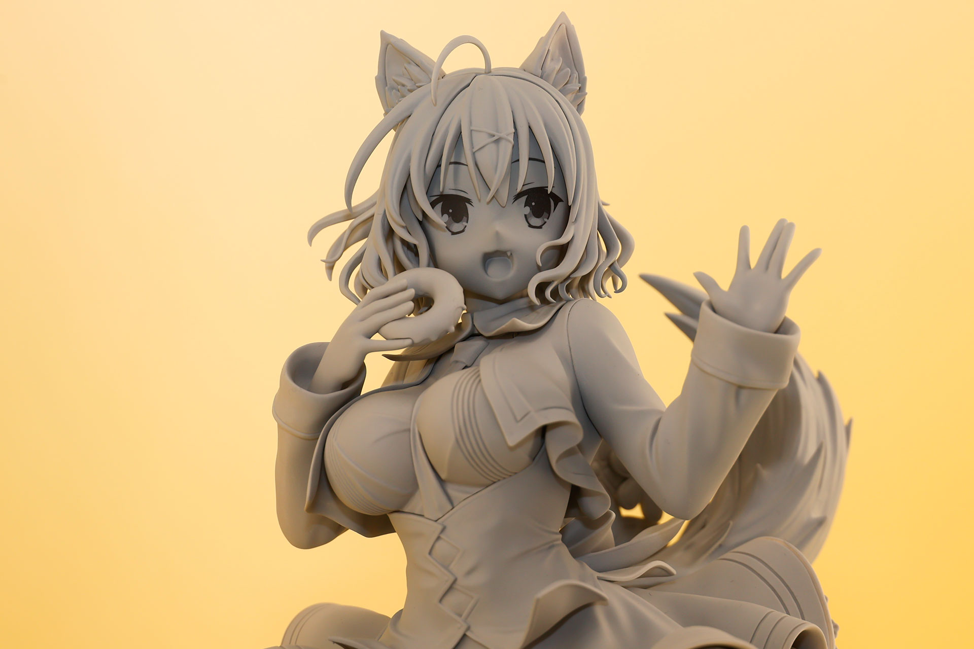 1/7スケールフィギュアの「天色＊アイルノーツ 真咲・ガイヤール」は原型が展示