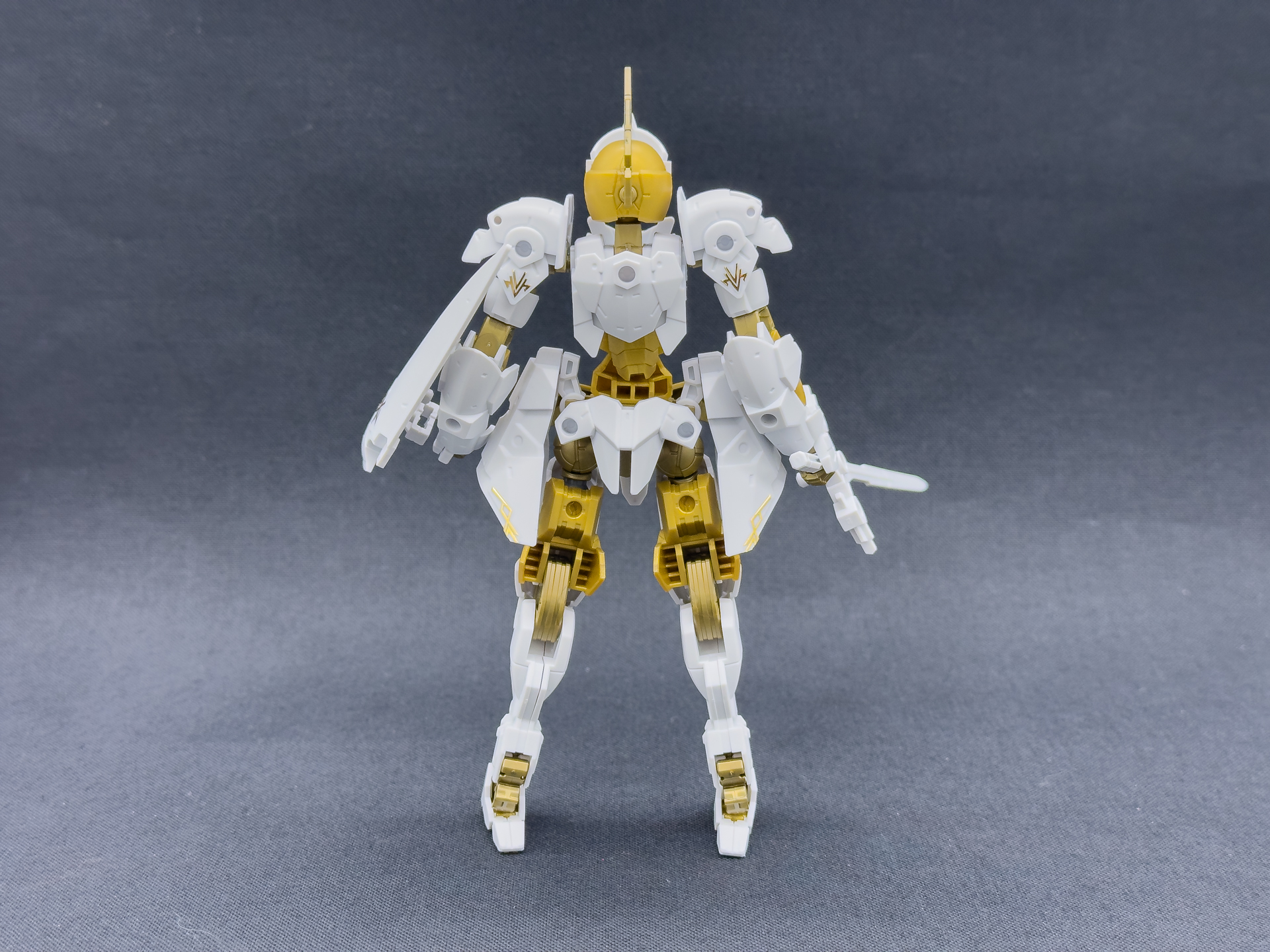 背面から見たスピナティオ(ロイヤルナイト仕様）。肩部およびサイドアーマーのエングレービングは背面からも確認できます。