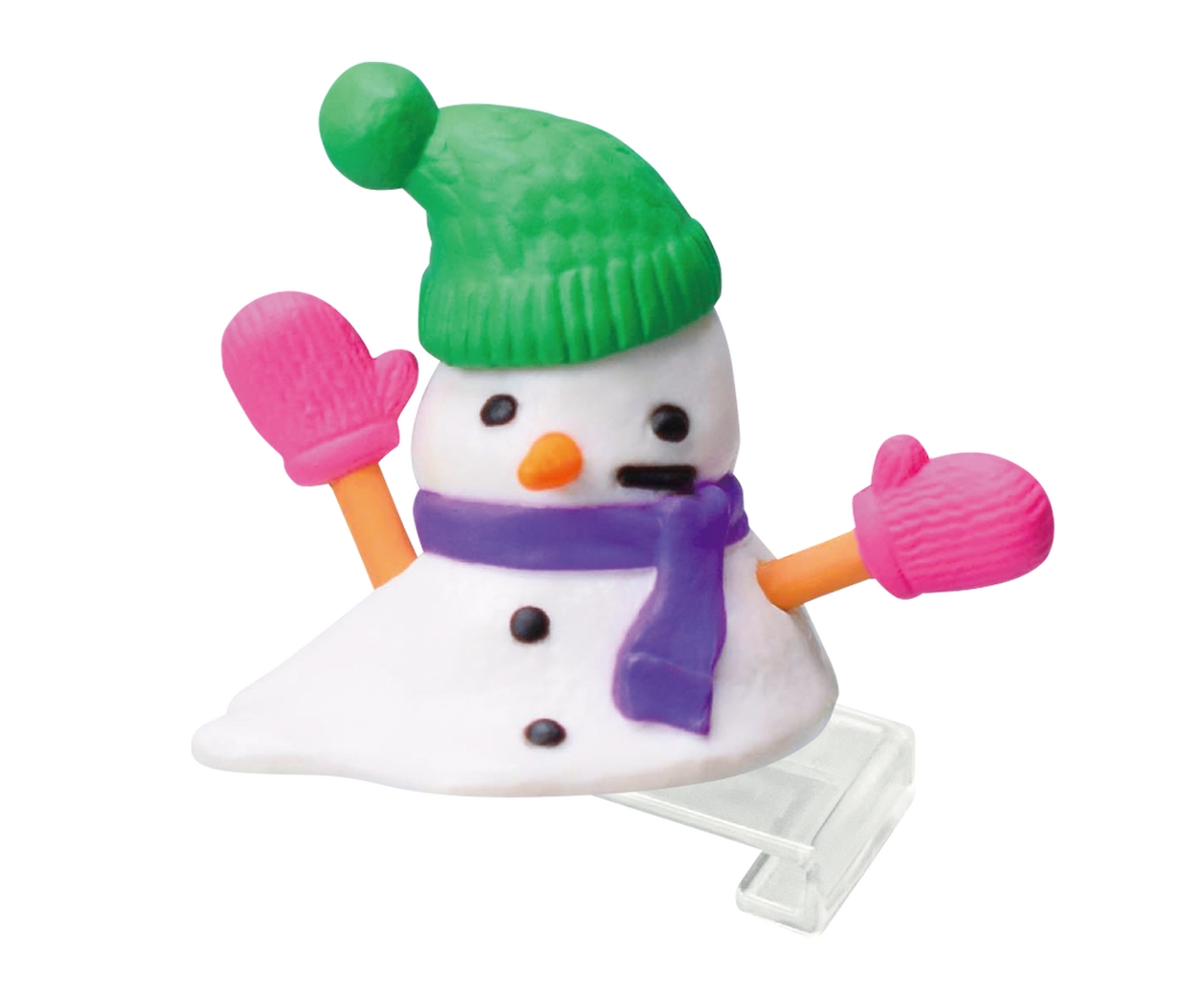 「溶け雪だるま（緑ニット帽子）」