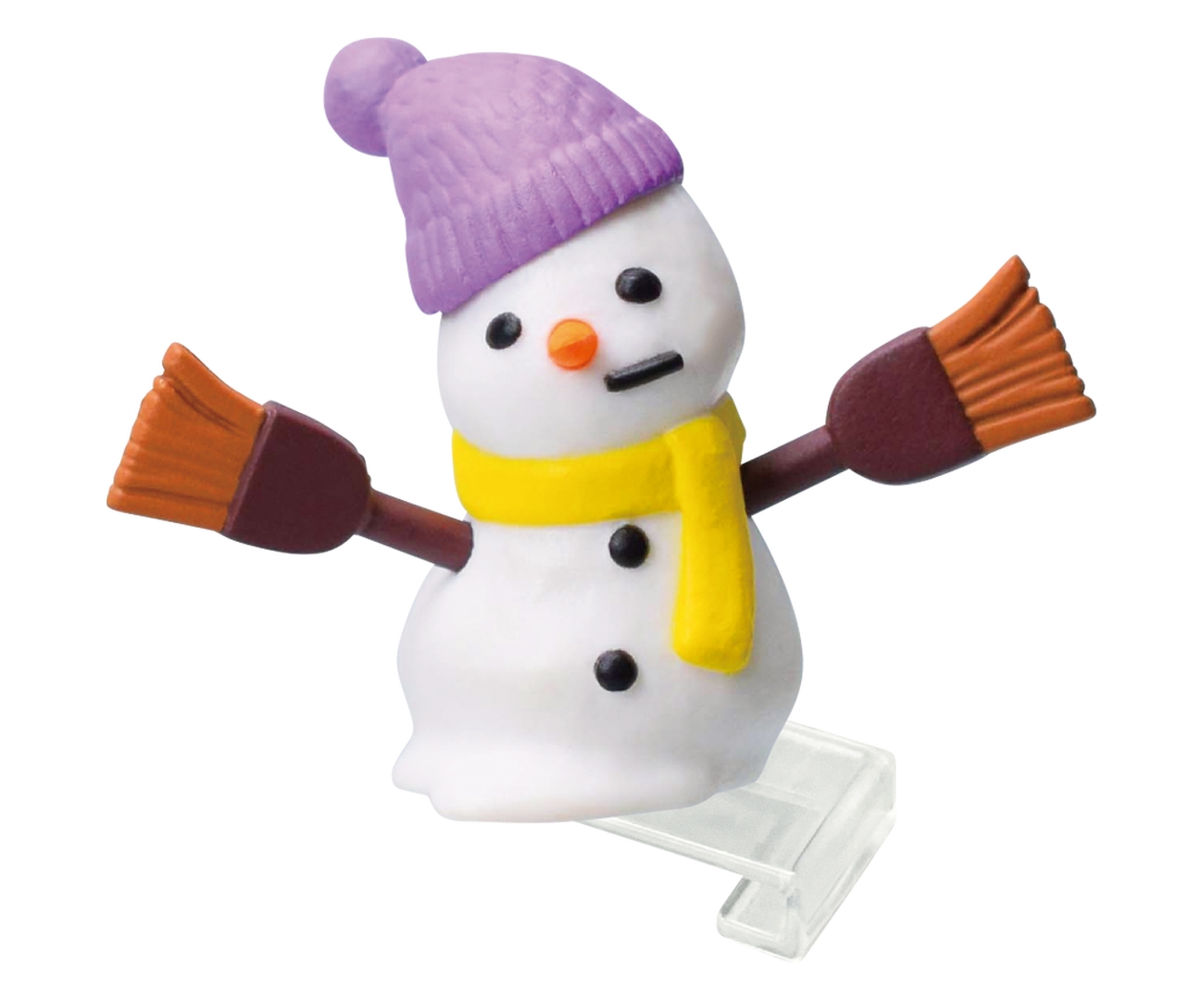 「溶けかけ雪だるま（紫ニット帽子）」