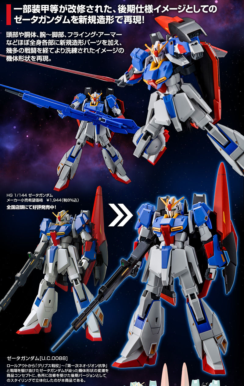 HG 1/144 ゼータガンダム[U.C.0088]　2018年発売・2,420円（税込）