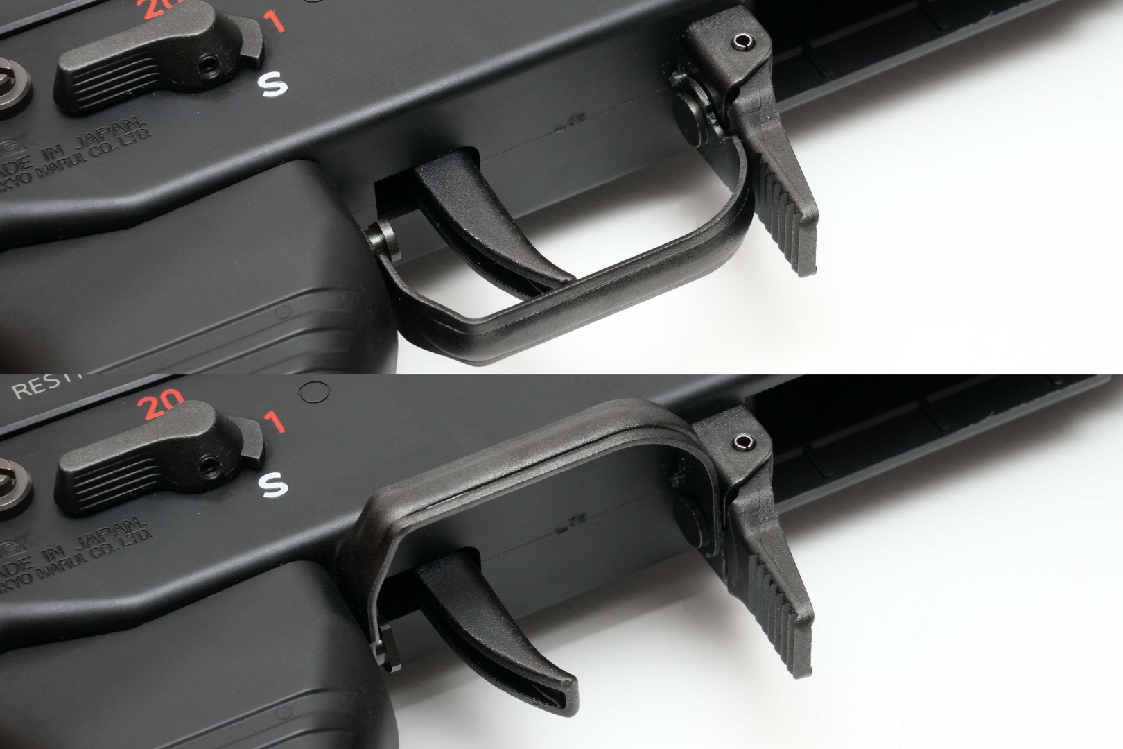 トリガーガードは左右に動かせる