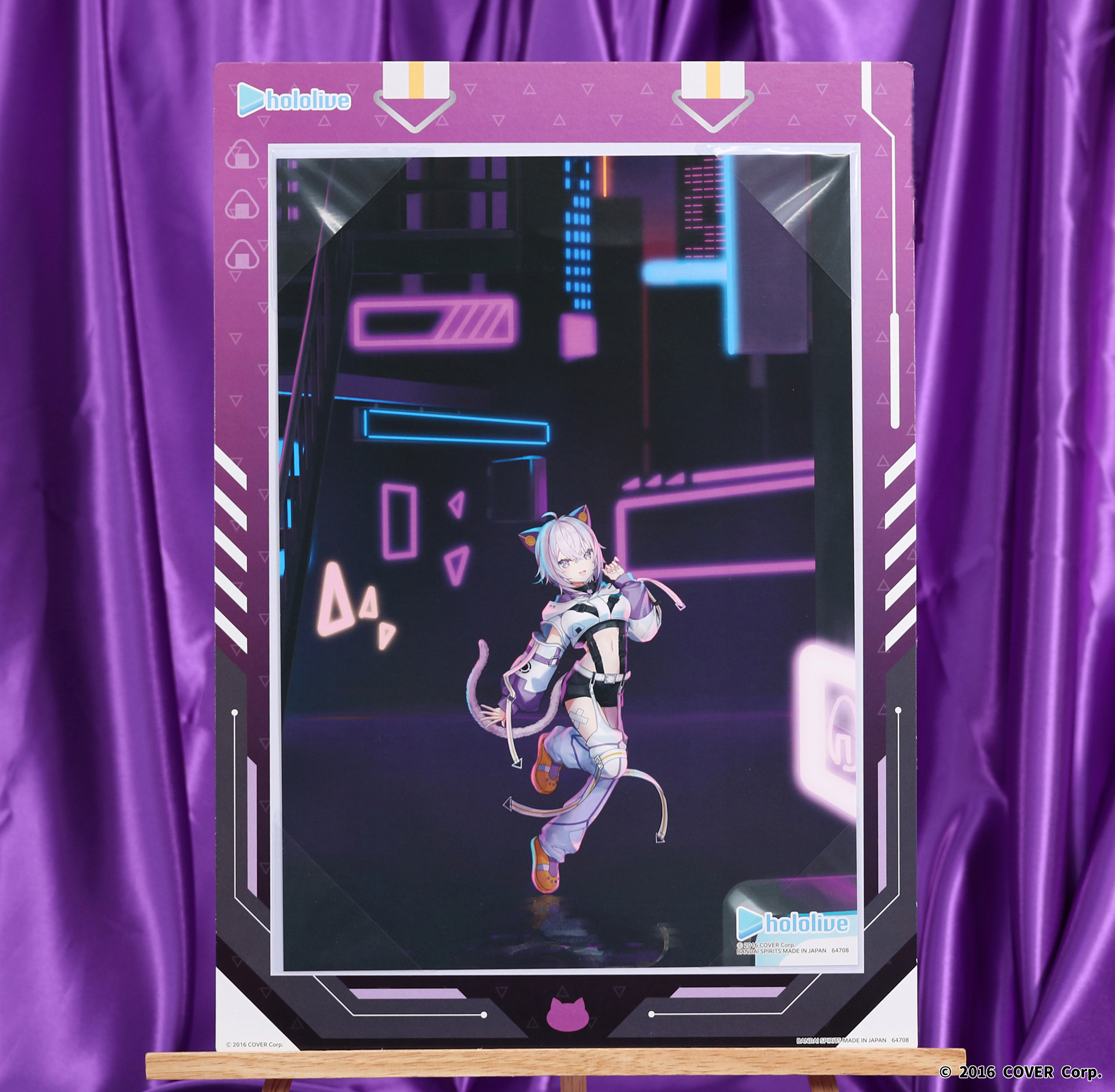 ネオン背景を使用した猫又おかゆさんのビジュアルボード