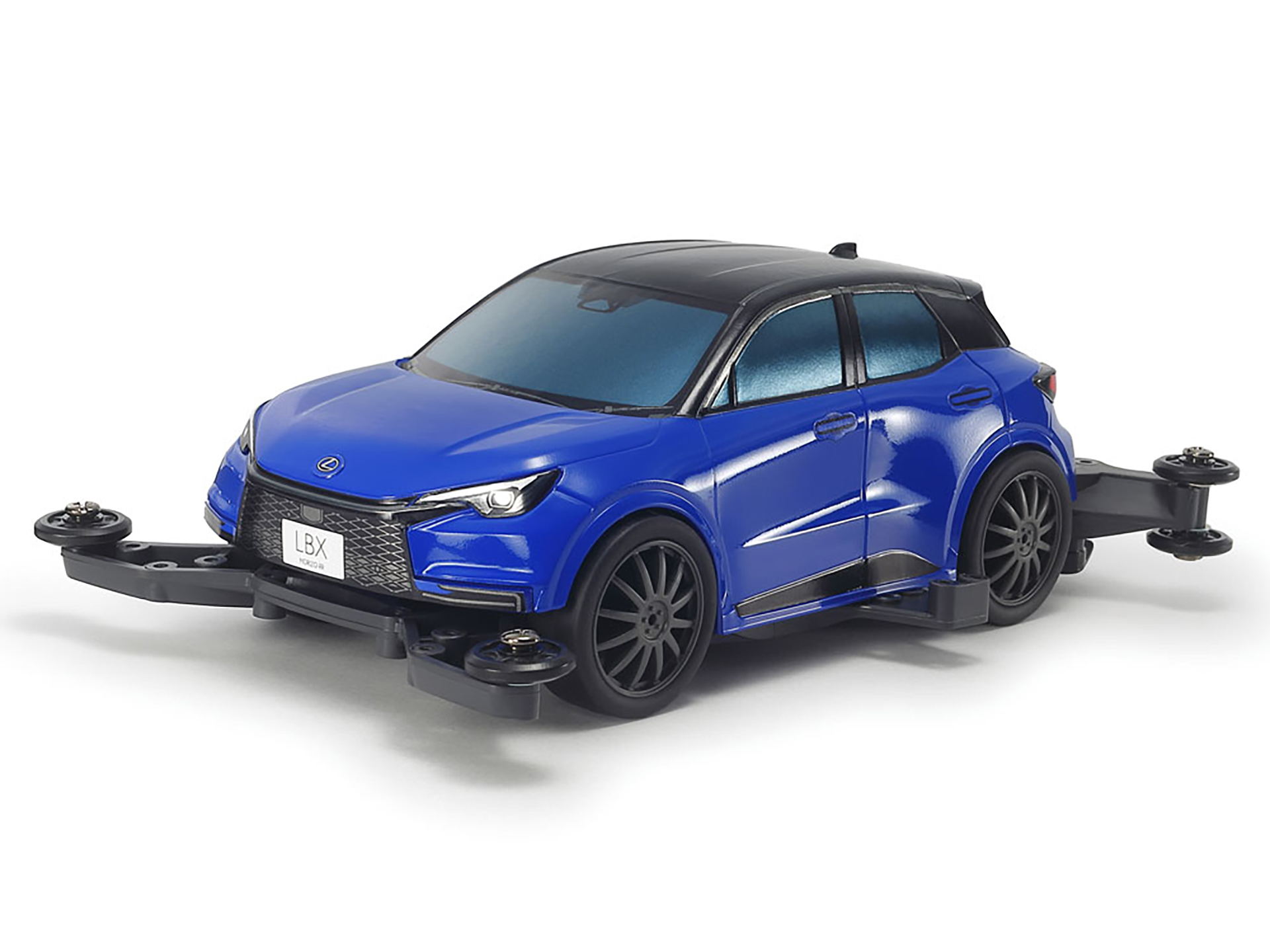 こちらはミニ四駆「レクサス LBX MORIZO RR (MAシャーシ)」。会場で実車とミニ四駆を見比べることができる