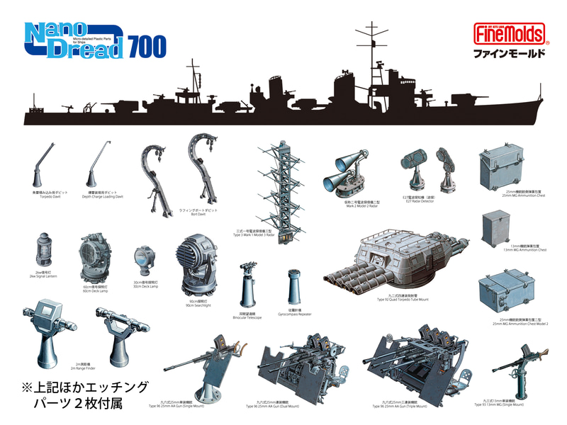 「1/700 日本海軍 駆逐艦雪風（陽炎型）用セット」