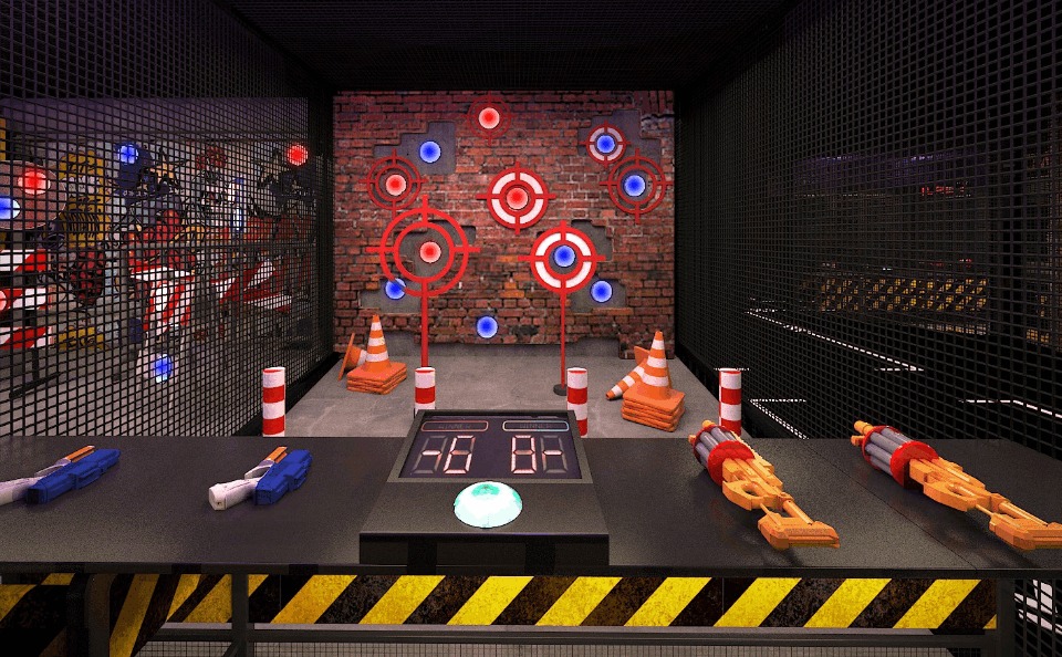 公式ページの画像。的当てゲームやサバイバルゲームが楽しめる