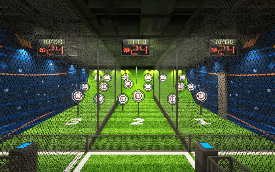 公式ページの画像。的当てゲームやサバイバルゲームが楽しめる