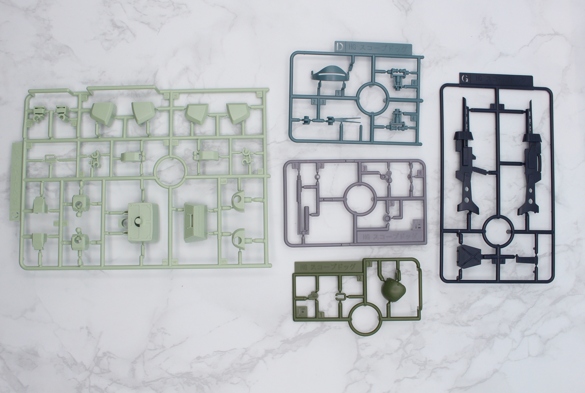 Cパーツ、Dパーツ、Eパーツ、Fパーツ、Gパーツ