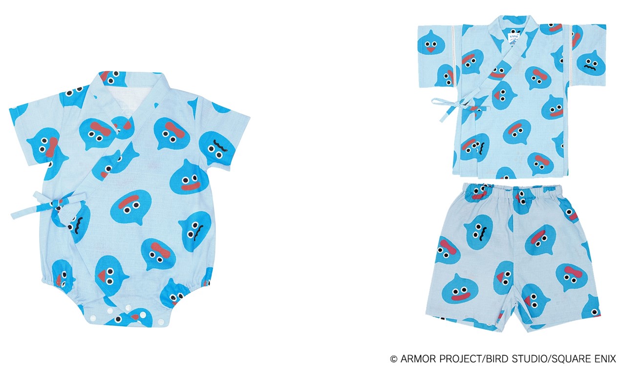 左）甚平ロンパース スライムぴぴぴ（70/80cm）/価格：各3,299円、右）キッズ甚平 スライムぴぴぴ（80/90/95/100cm）/価格：各3,499円