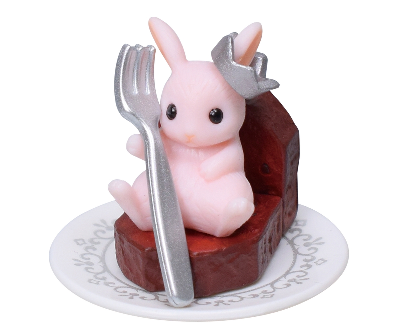 チョコレートパウンドケーキとピンクうさぎ