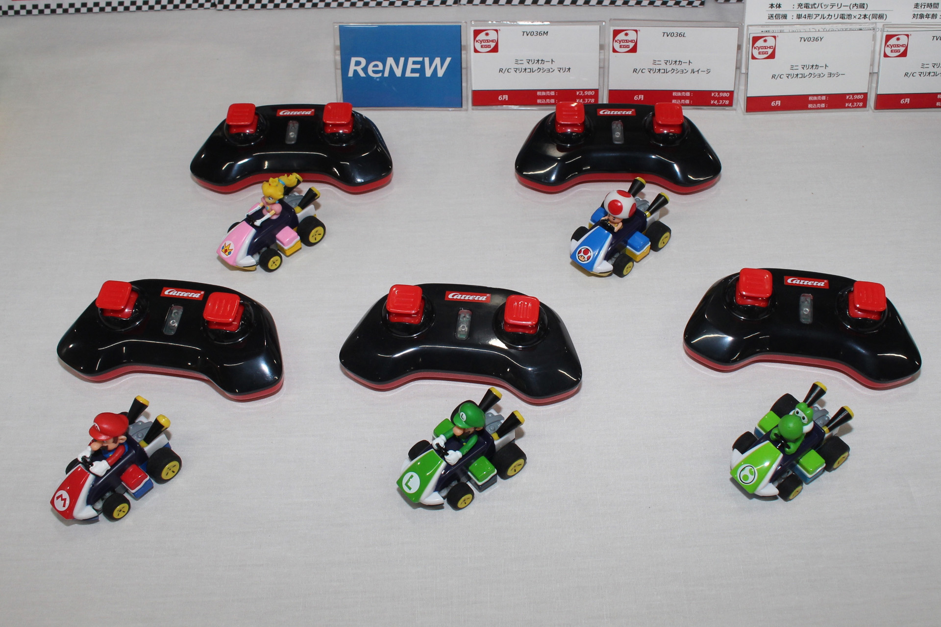 「ミニ マリオカートR/C マリオコレクション」は送信機が小さくなってリニューアルされ6月に5種類が発売される。価格が4,980円から3,980円となった