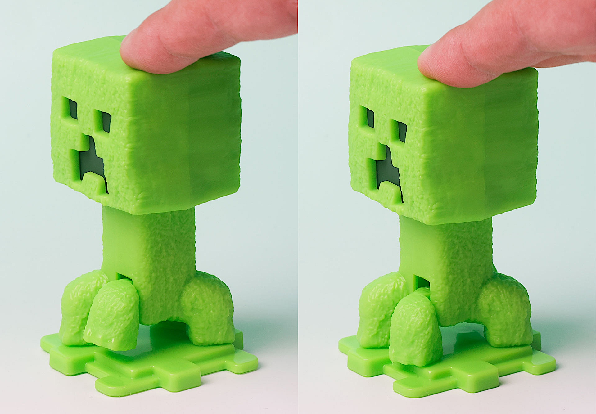 頭を押すと足が連動して動く