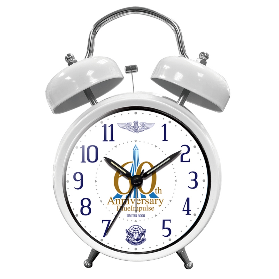 「ブルーインパルス創設60周年記念 ブルーインパルス 目覚まし時計 ホワイト」8,690円