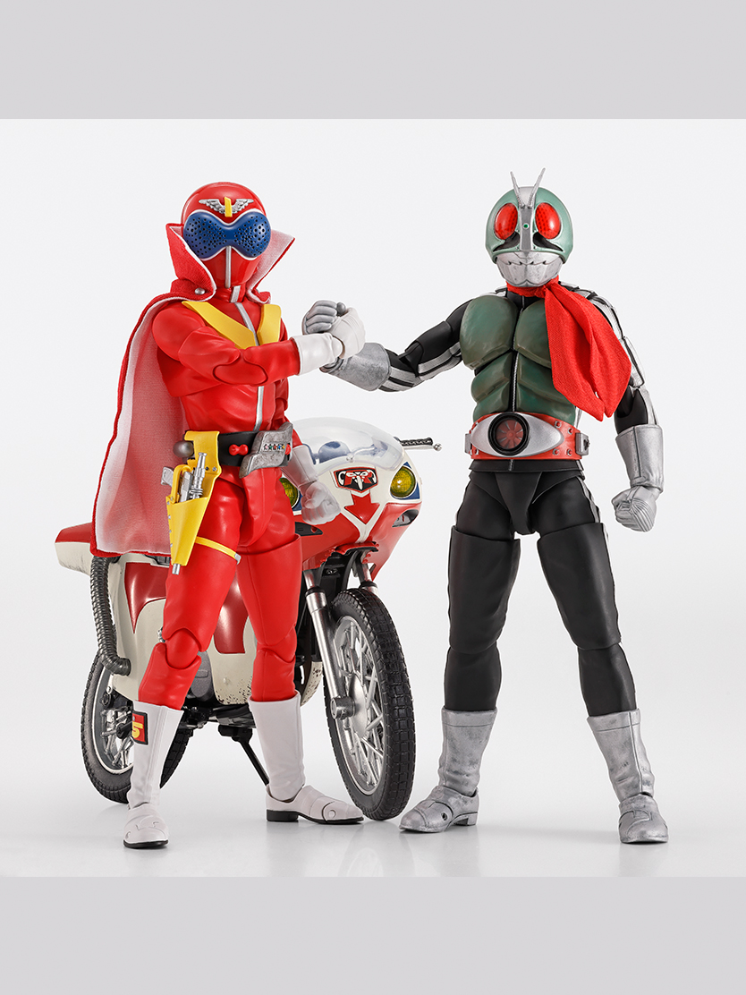 「S.H.Figuarts（真骨彫製法） アカレンジャー スーパー戦隊 50th Anniversary Ver.」（別売り）対応の手首パーツも付属。仮面ライダーとスーパー戦隊を代表する初代ヒーローの握手を再現！
