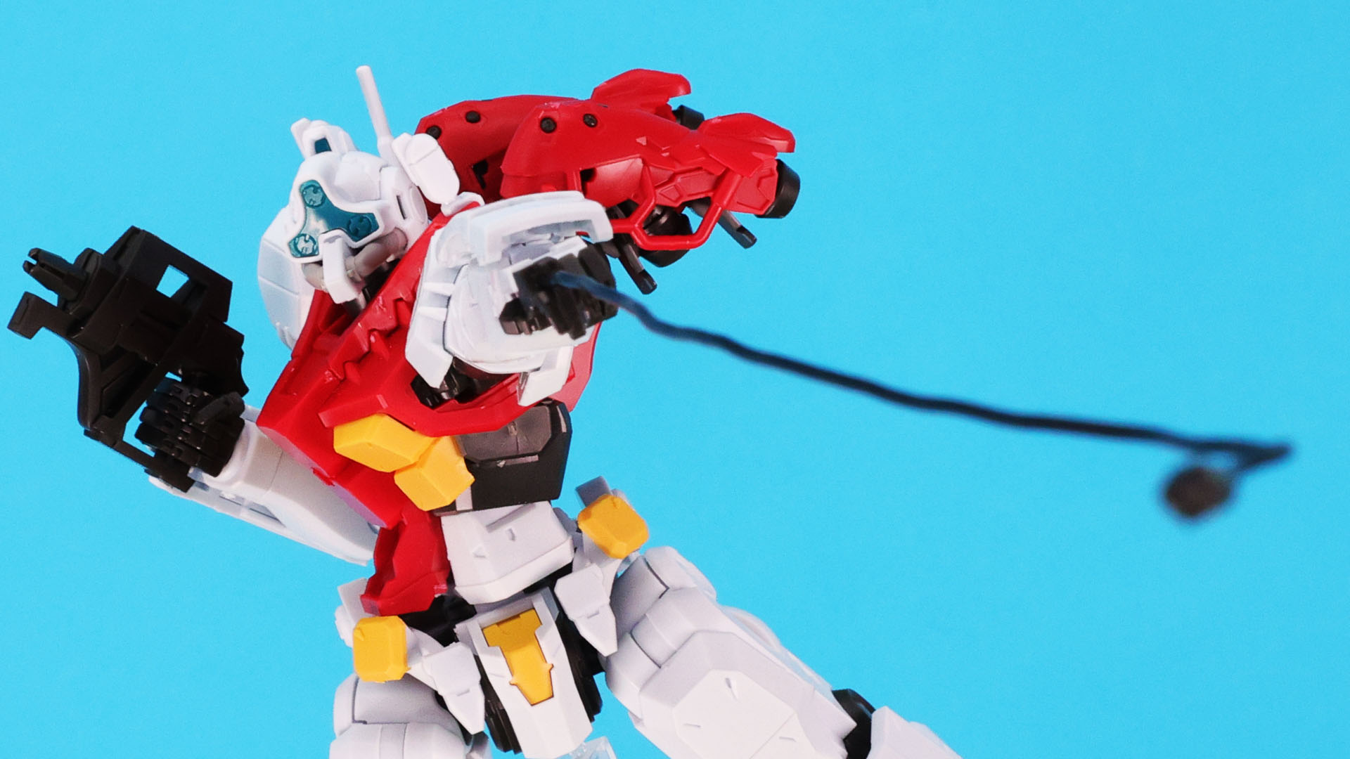 左手の人差し指にはワイヤー（リード線）を付けられます