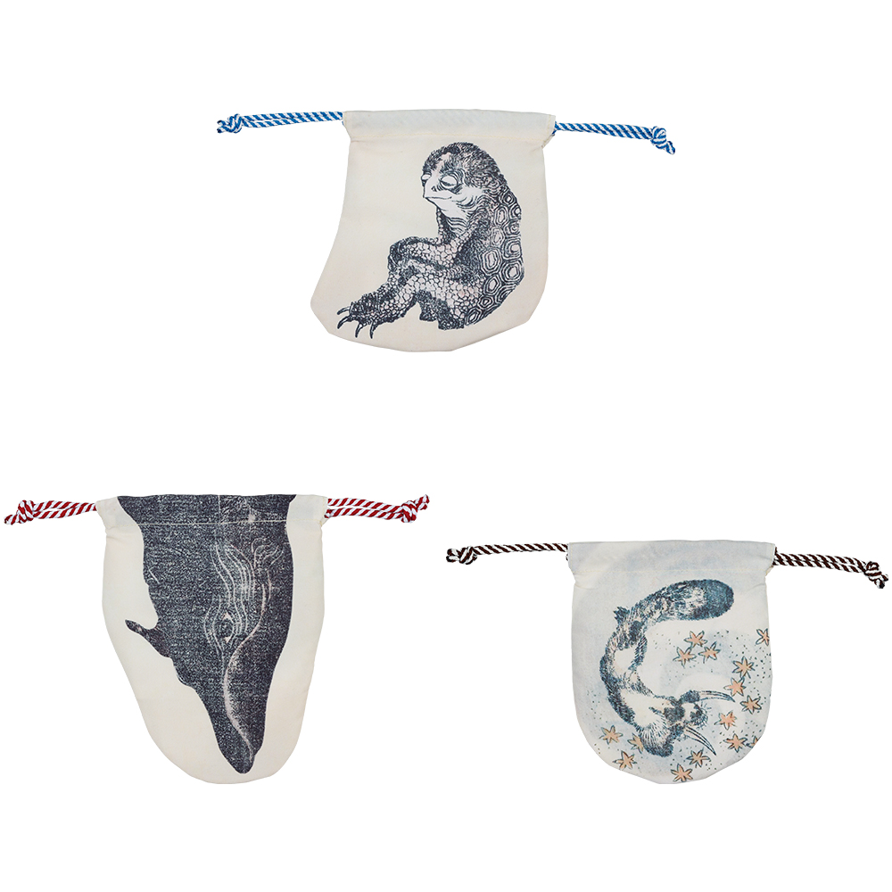 E賞：北斎漫画 巾着