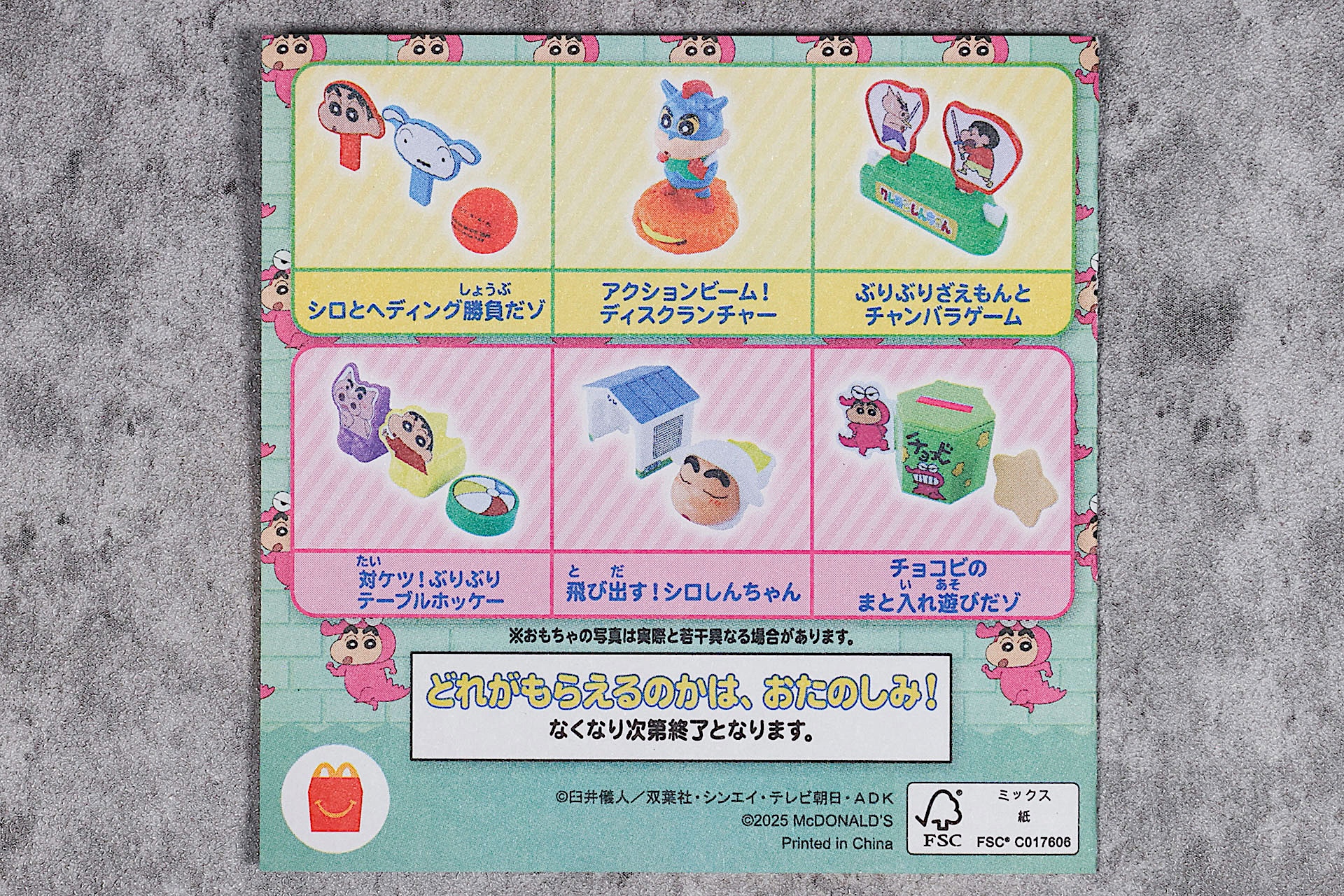 説明書の見開き部分と裏面は全部のおもちゃに共通しているものだ