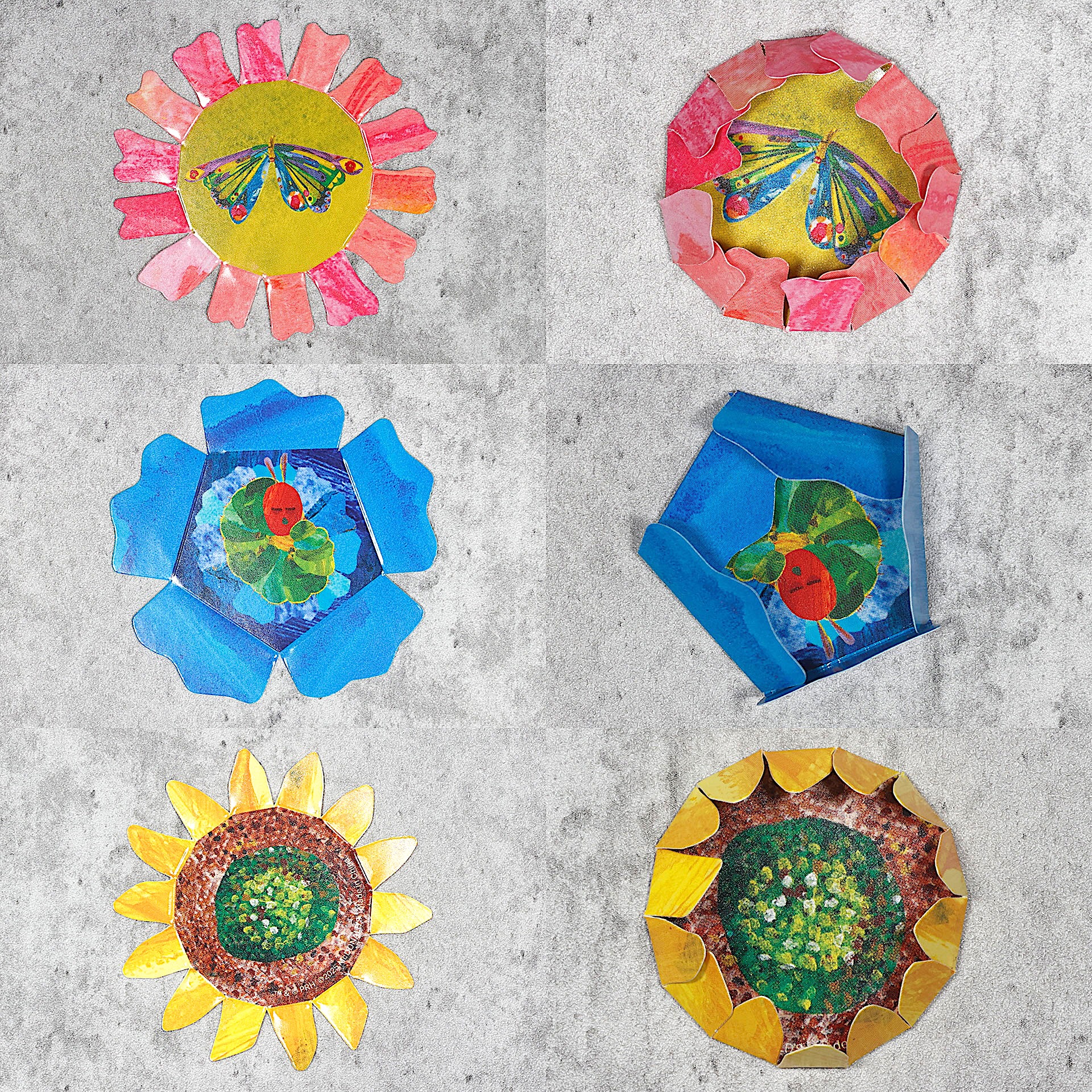 紙製の花は、遊ぶ前にあらかじめ折りたたんでおこう