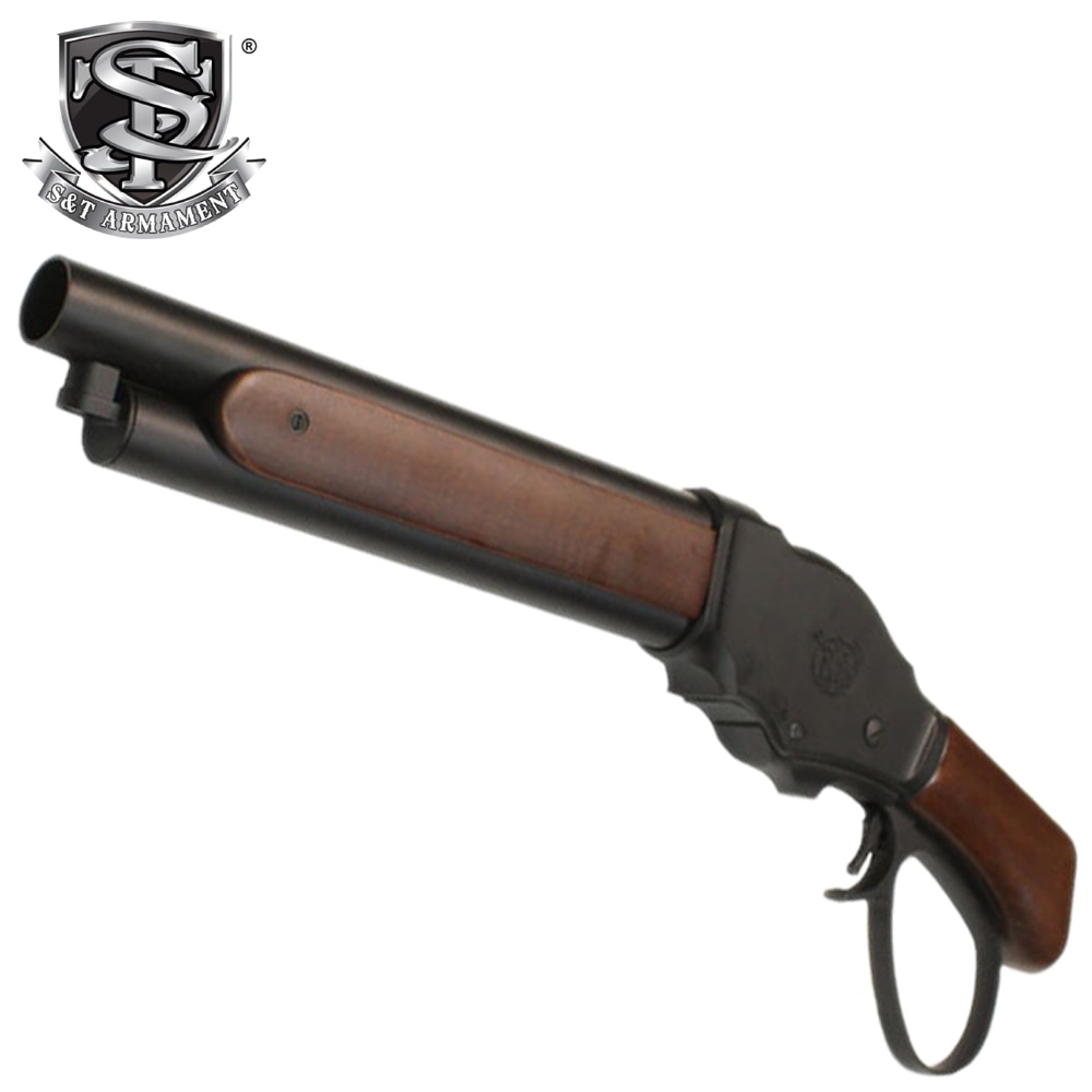 「S&T ウィンチェスター M1887 ワイルドカード ガスショットガン リアルウッドBlack ワイドレバー」