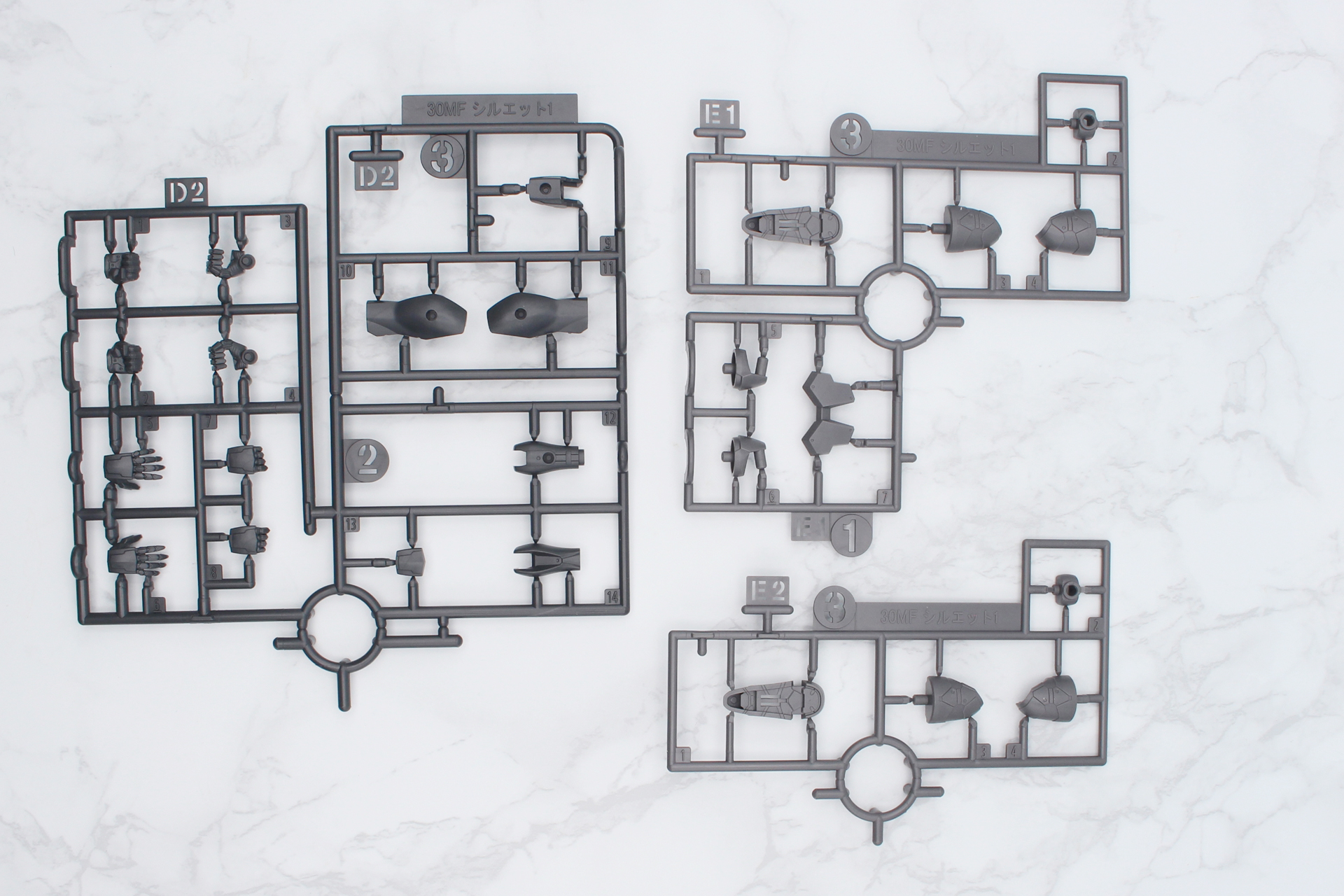 D2パーツ、E1パーツ、E2パーツ、