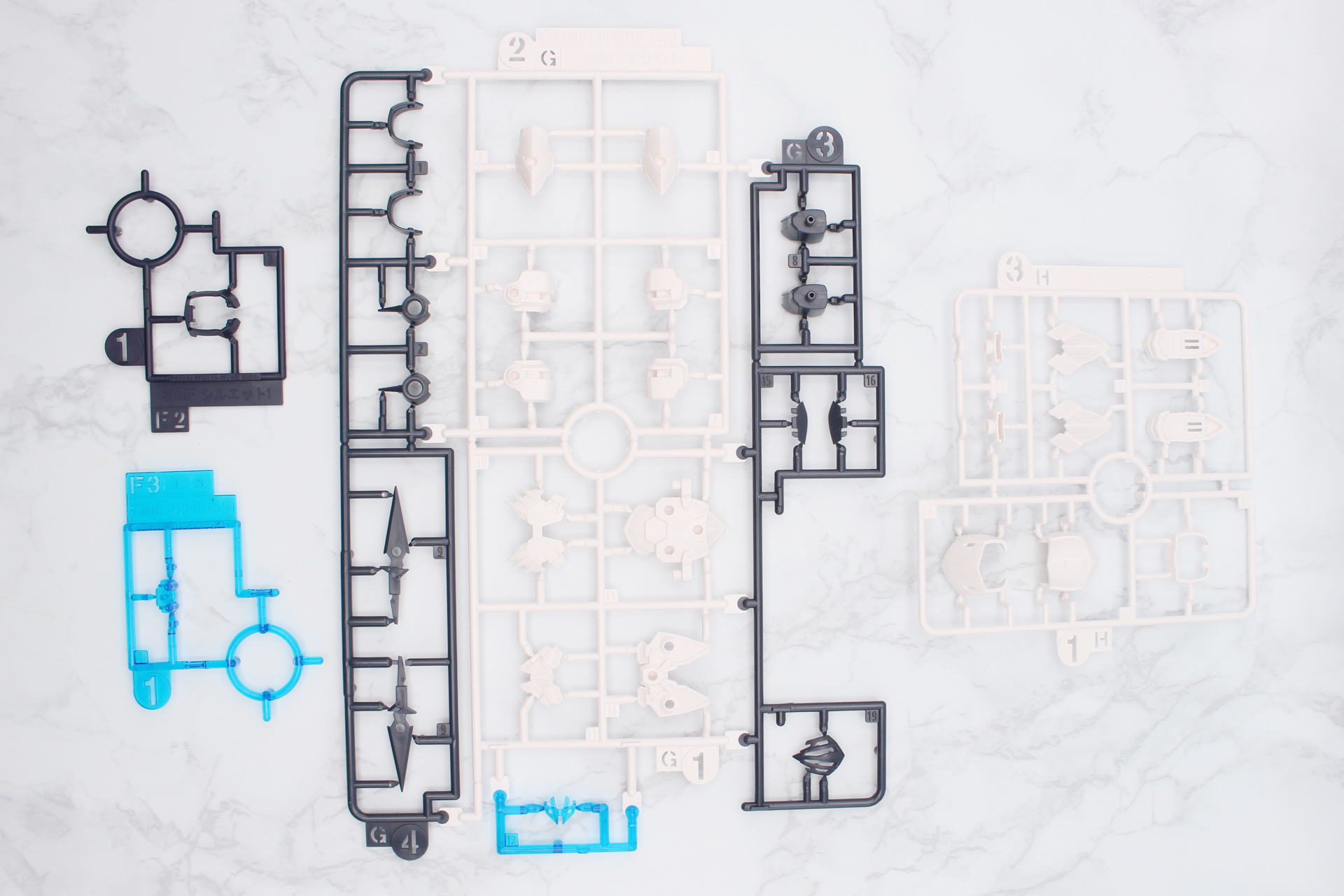 F2パーツ、F3パーツ、Gパーツ、Hパーツ