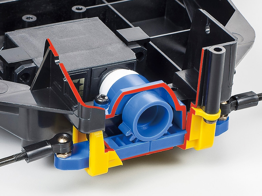 シャーシ後部に排気管やエンジンヘッドを再現したこだわりの仕上がり
