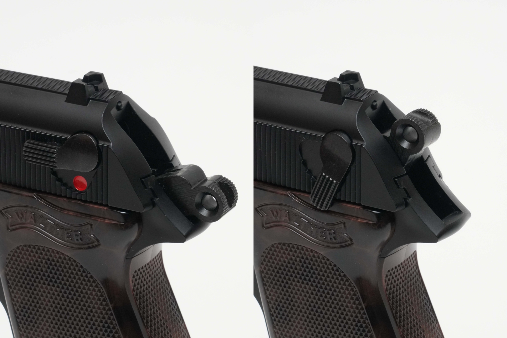 安全装置をかけるとハンマーがダウン位置に移動する