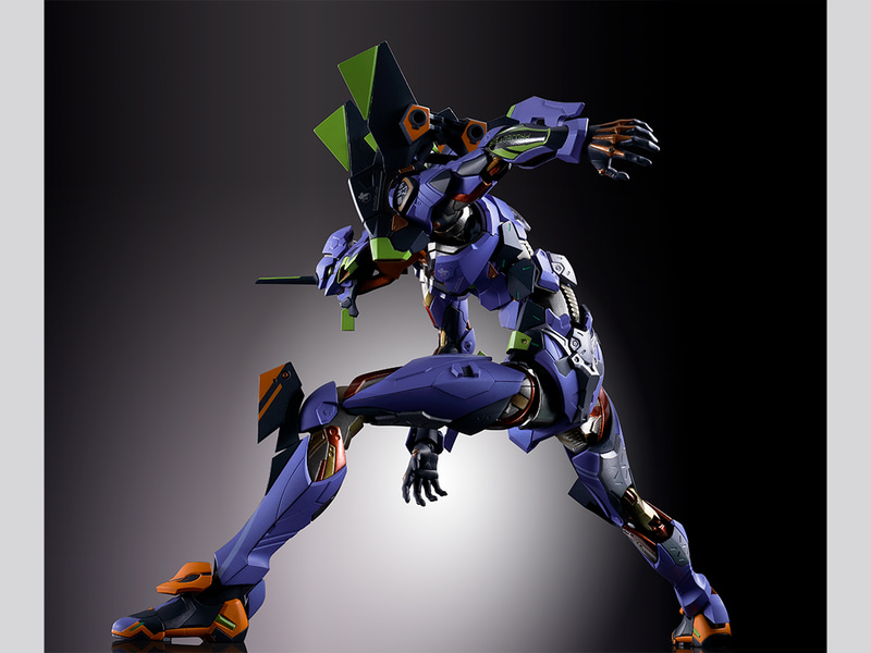 鋼の筋肉を持つエヴァンゲリオン初号機、“鋼のエヴァンゲリオン”。本編メカニックデザイナーである山下いくと氏によって、METAL BUILDのためにデザインされた