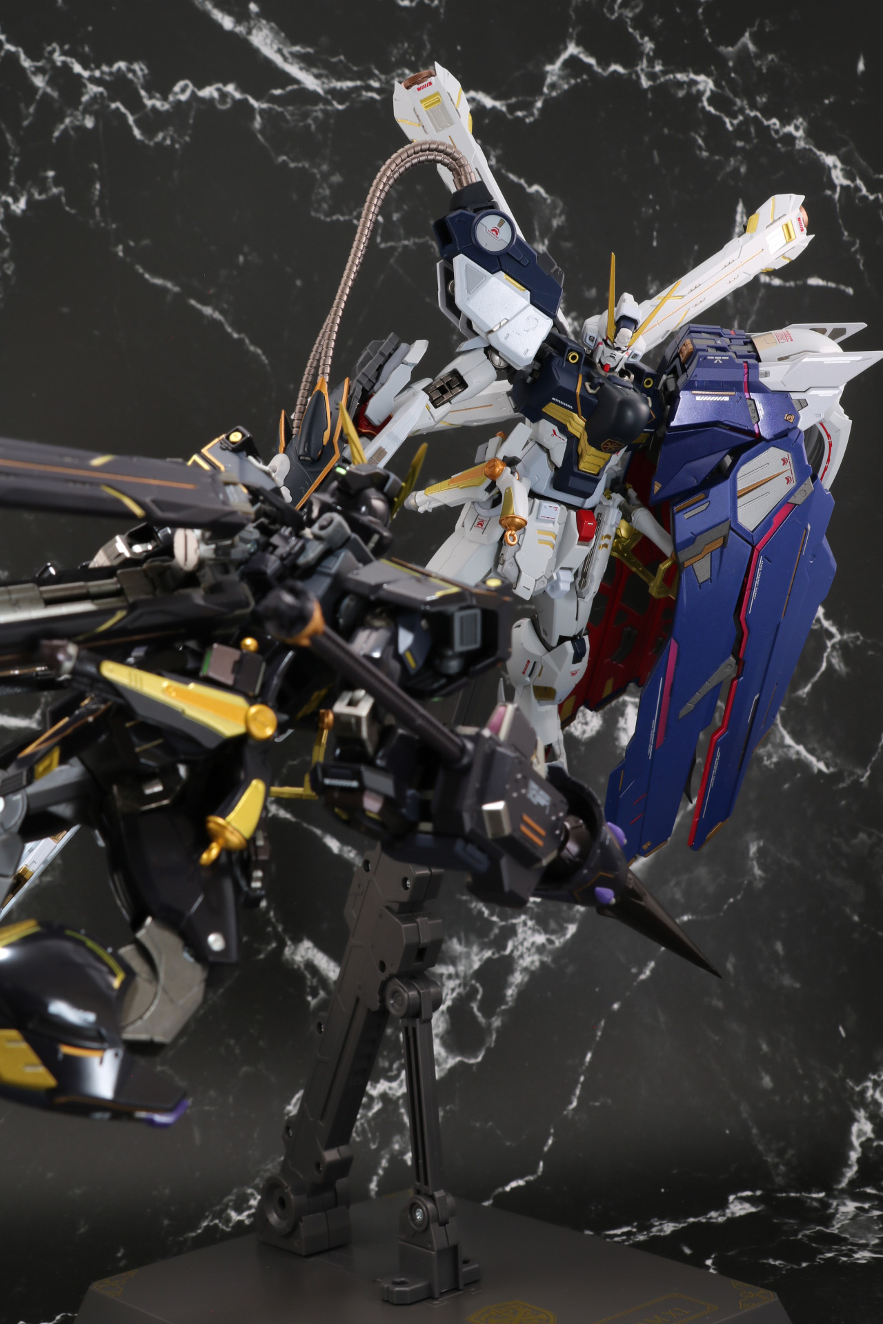 2機の「クロスボーン・ガンダムX1 フルクロス」が並び立つ