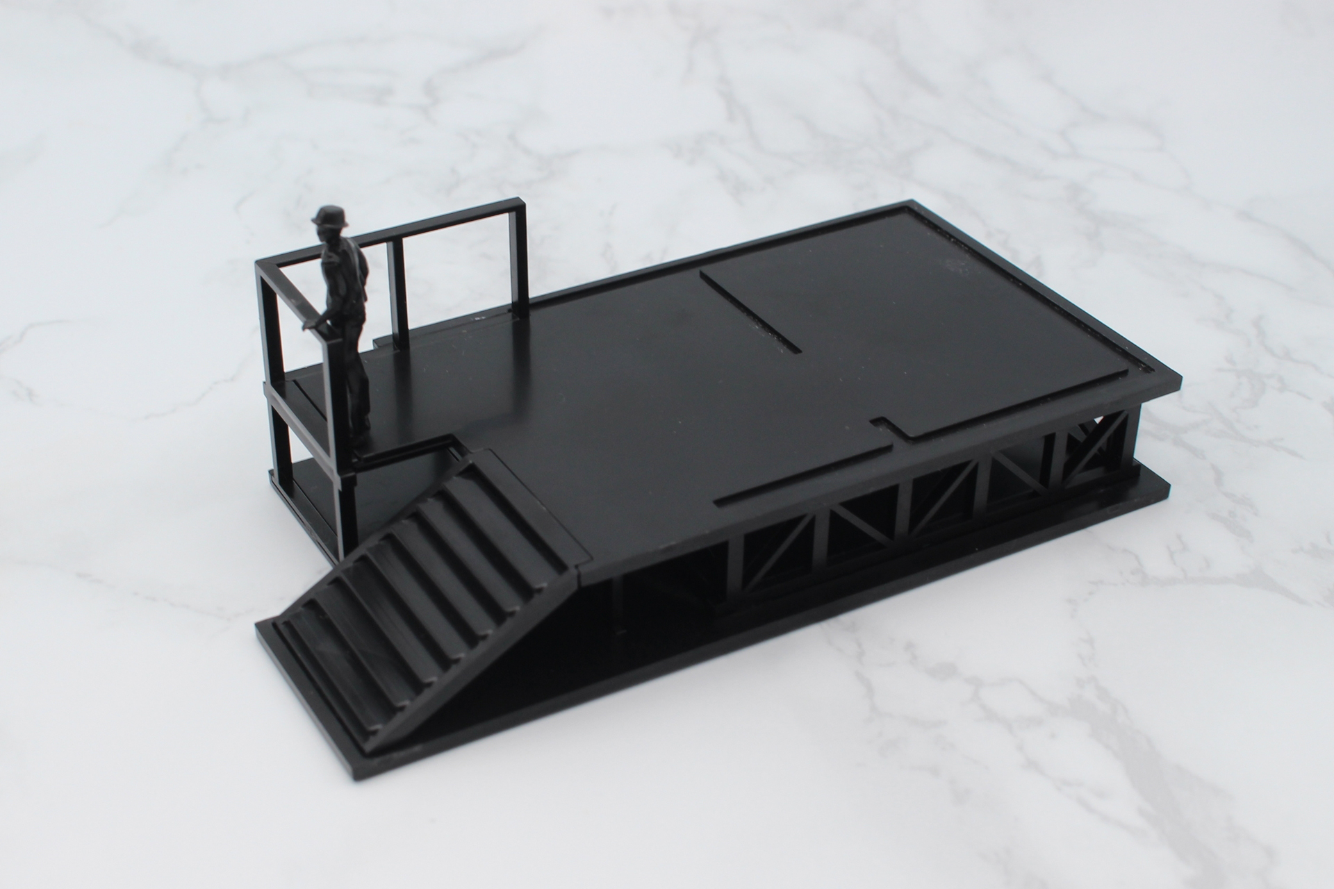 人物と柵、階段を取り付ける