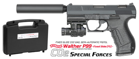 ワルサーp99fs co2 スペシャルフォース マルゼン、CO2固定スライドガスガン「ワルサー P99FS CO2
