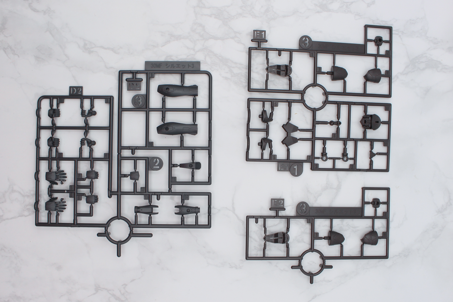 D2パーツ、E1パーツ、E2パーツ