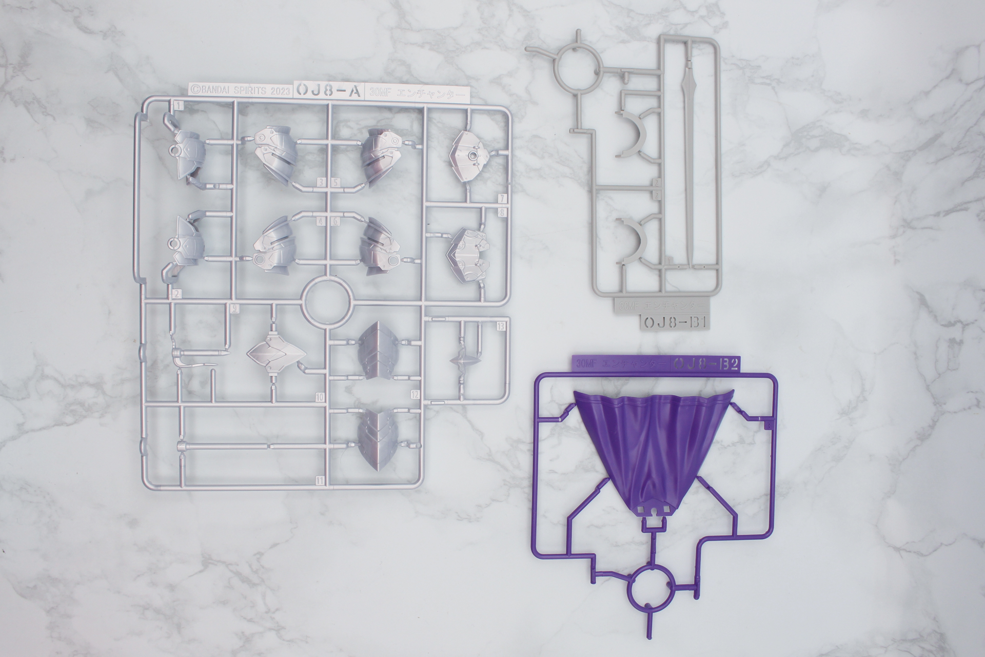 OJ8-Aパーツ、OJ8-B1パーツ、OJ8-B2パーツ