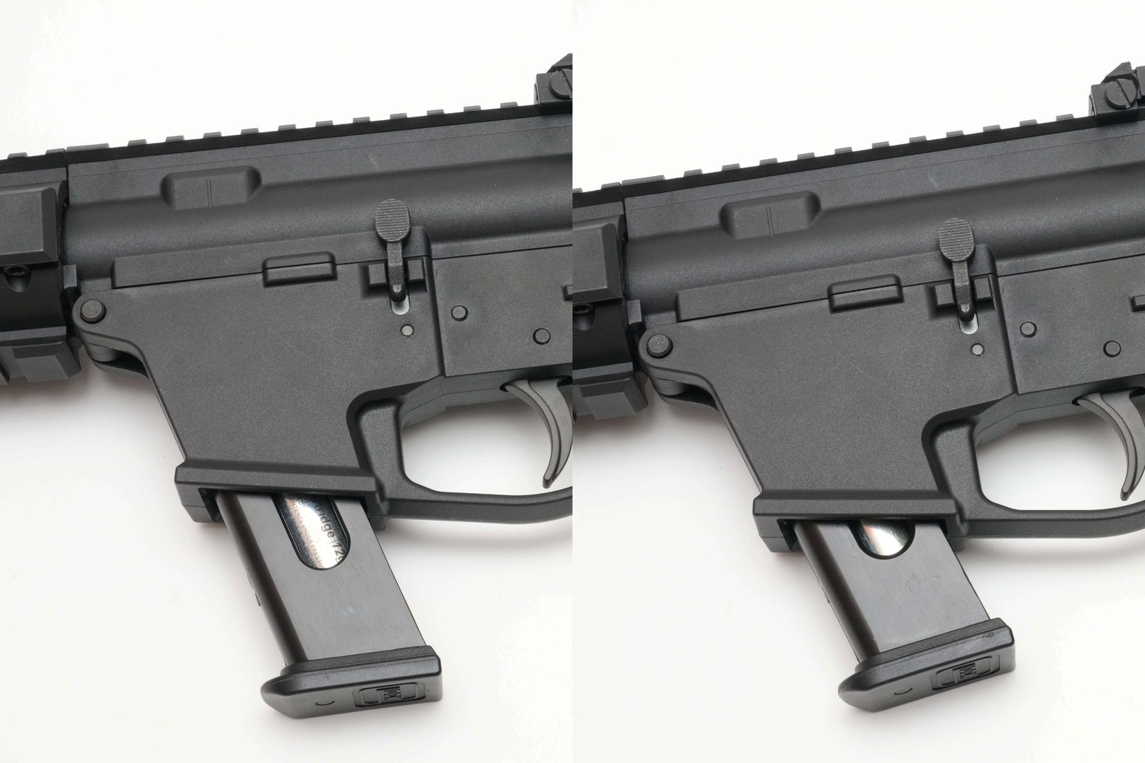 「GLOCK G19 CO2 8gマガジン」のほうがCO2カートリッジは目立たない