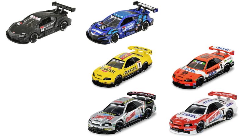 ホンダNSX-GT（上段）／日産 GT-R（中下段）